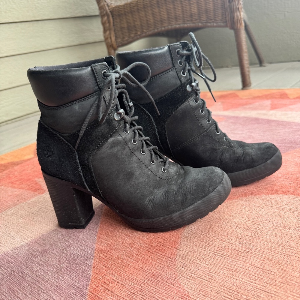 Timberland Camdale Lace Ankle Boot Black Nubuck | Size 8.5